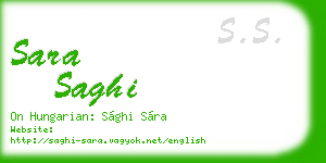 sara saghi business card